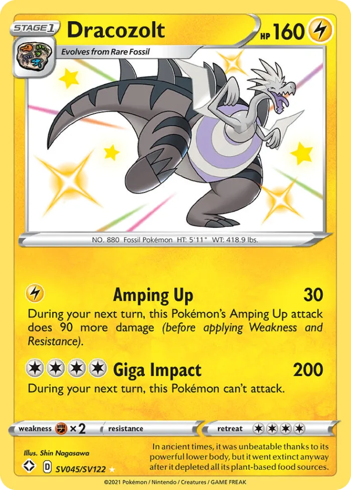 Dracozolt #SV045 Shining Fates Pokemon card