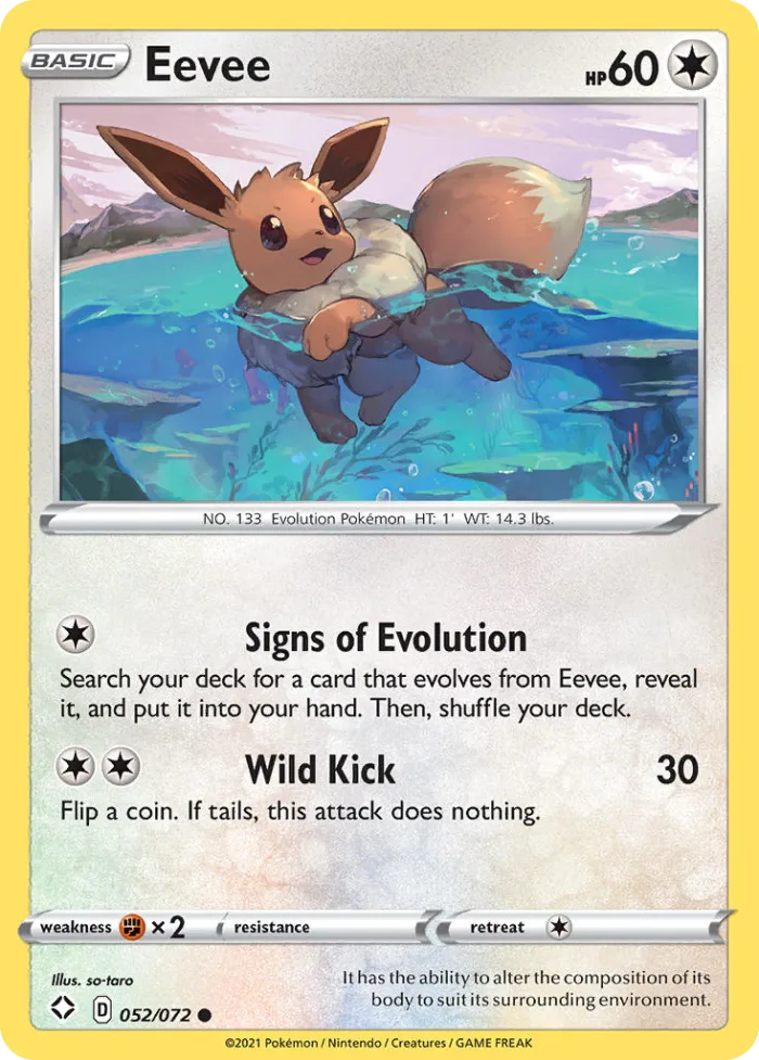 Eevee #52 Shining Fates Pokemon card