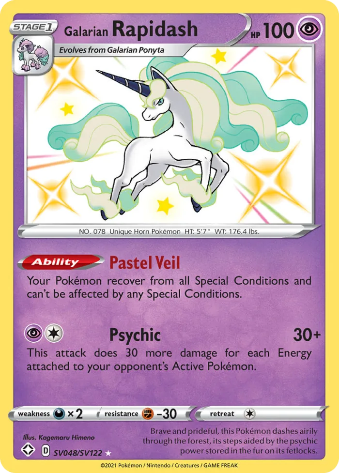 Galarian Rapidash #SV048 Shining Fates Pokemon card