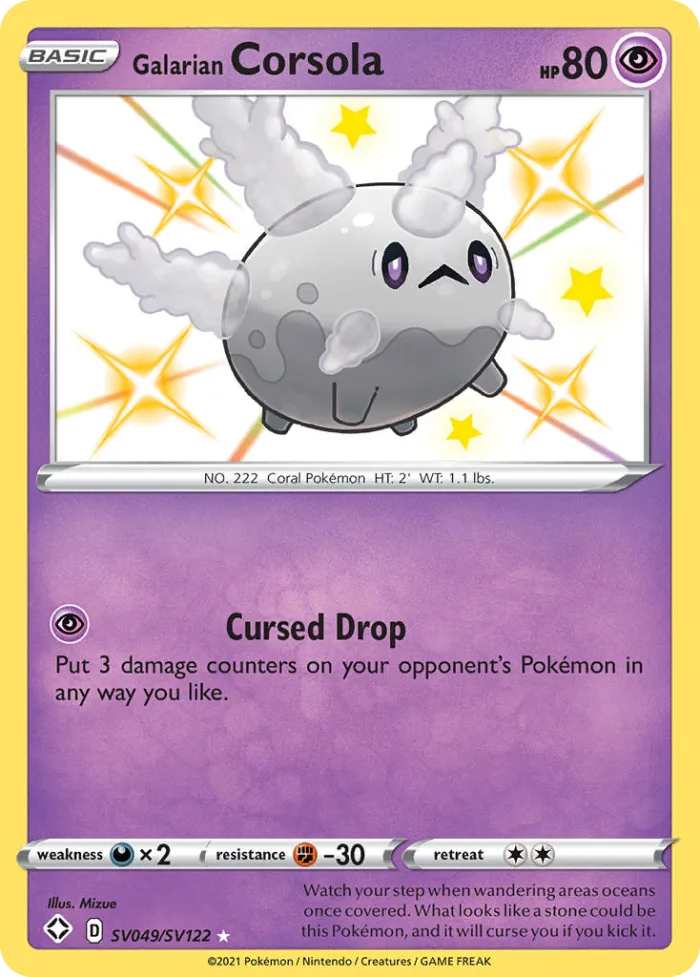 Galarian Corsola #SV049 Shining Fates Pokemon card