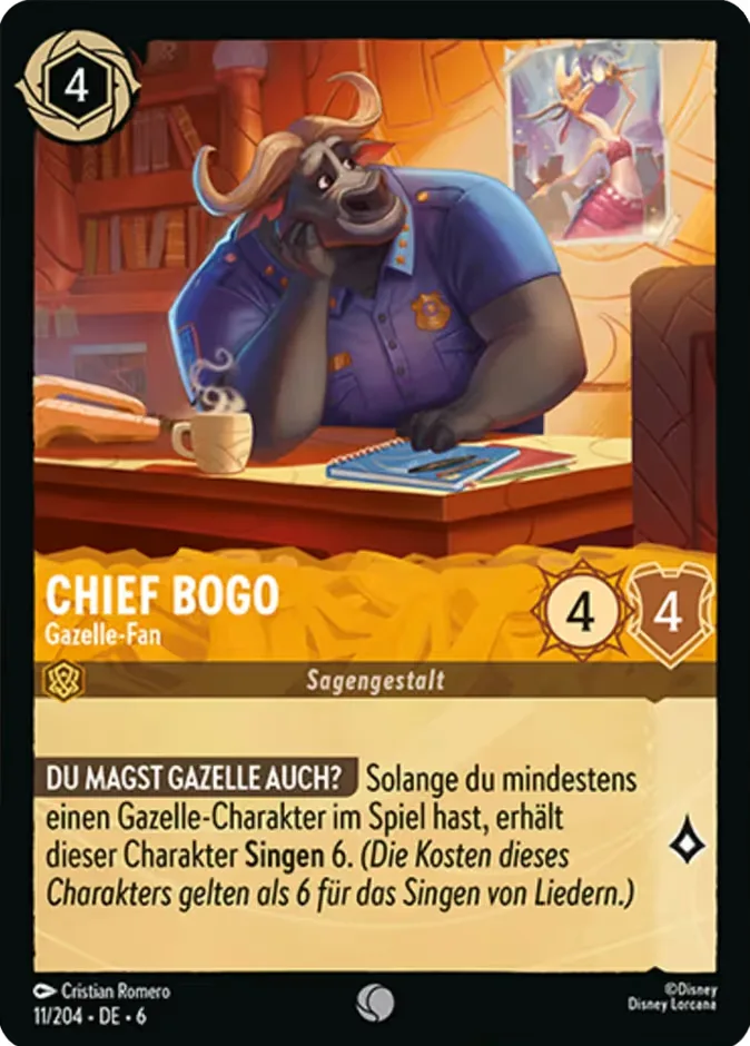 Chief Bogo #11 Azurite Sea Disney Lorcana card