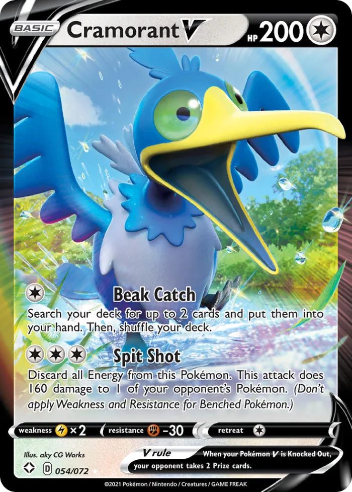 Cramorant V #54 Shining Fates Pokemon card