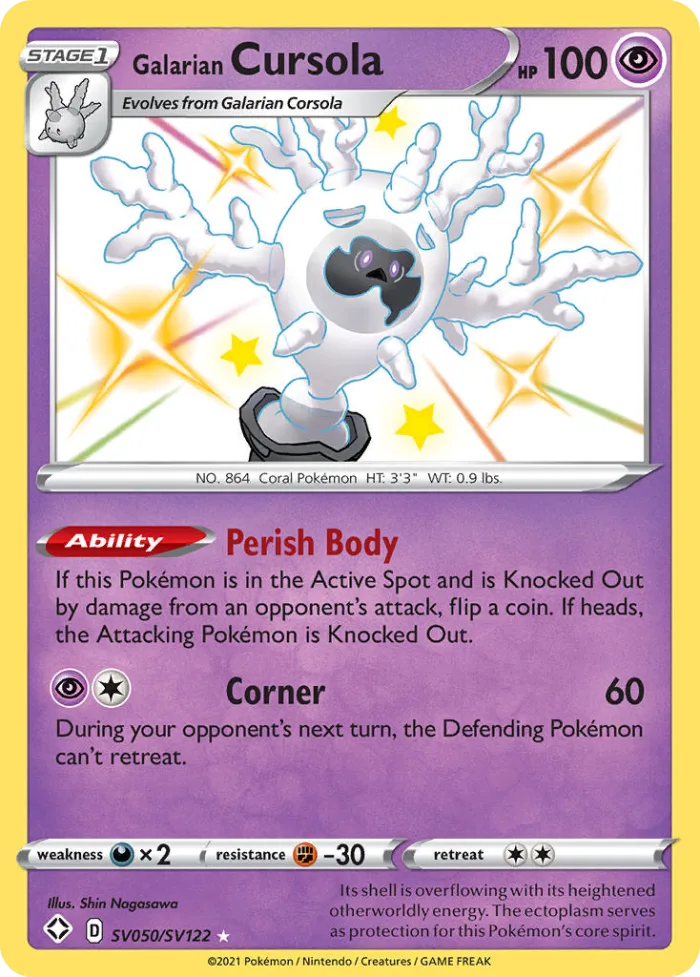 Galarian Cursola #SV050 Shining Fates Pokemon card
