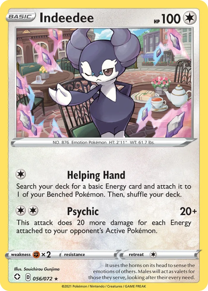 Indeedee #56 Shining Fates Pokemon card