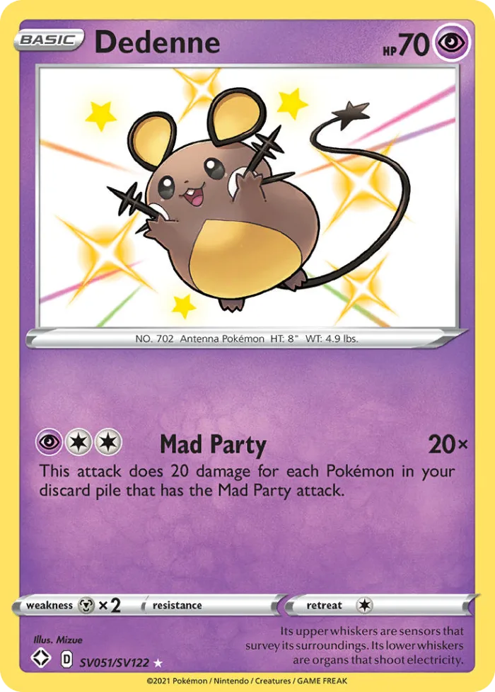 Dedenne #SV051 Shining Fates Pokemon card