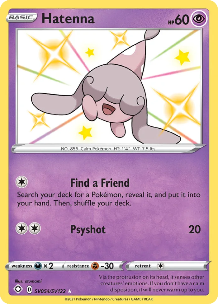 Hatenna #SV054 Shining Fates Pokemon card