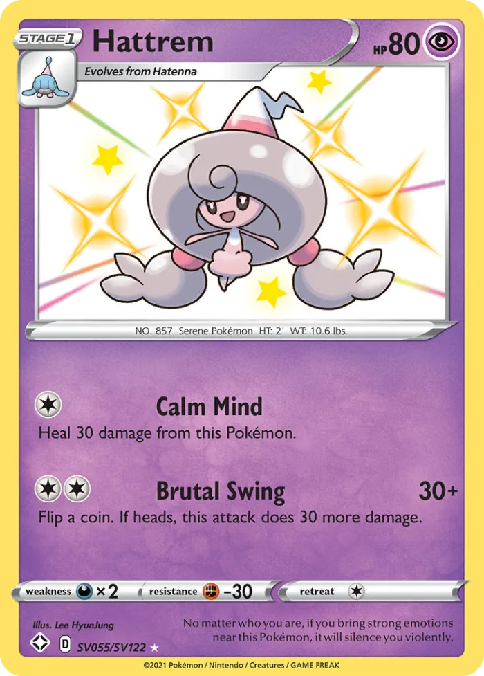 Hattrem #SV055 Shining Fates Pokemon card