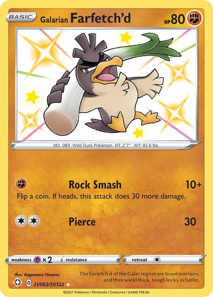 Galarian Farfetch'd #SV063 Shining Fates Pokemon card