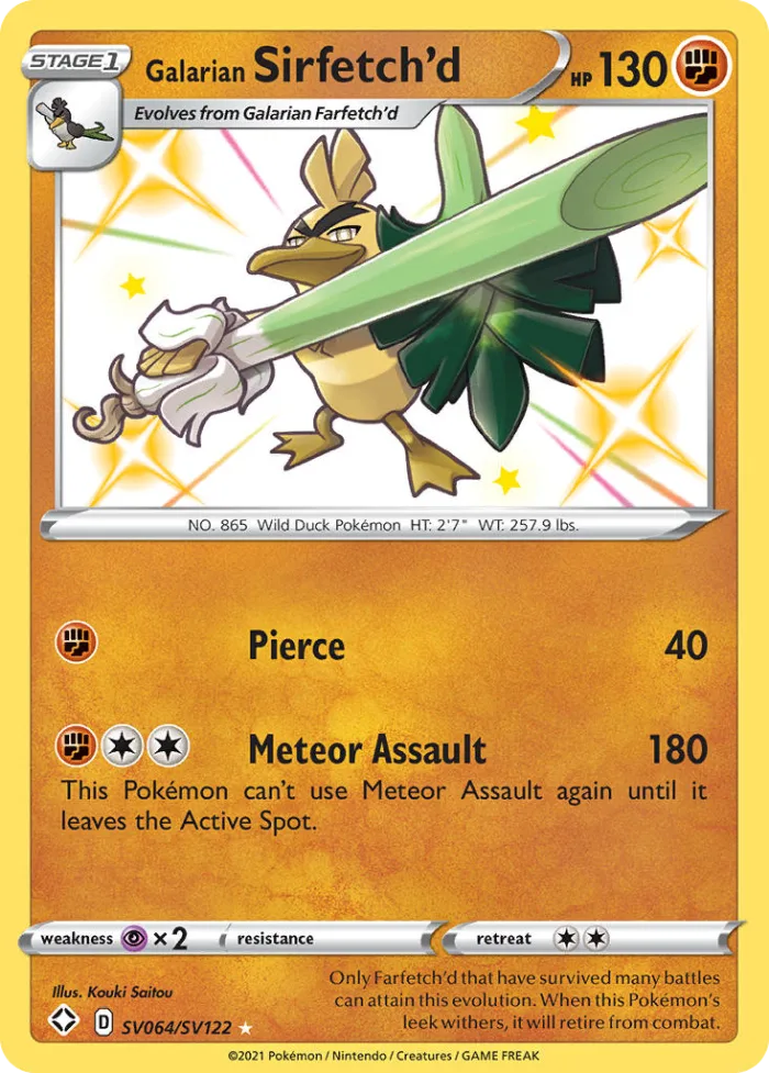 Galarian Sirfetch'd #SV064 Shining Fates Pokemon card