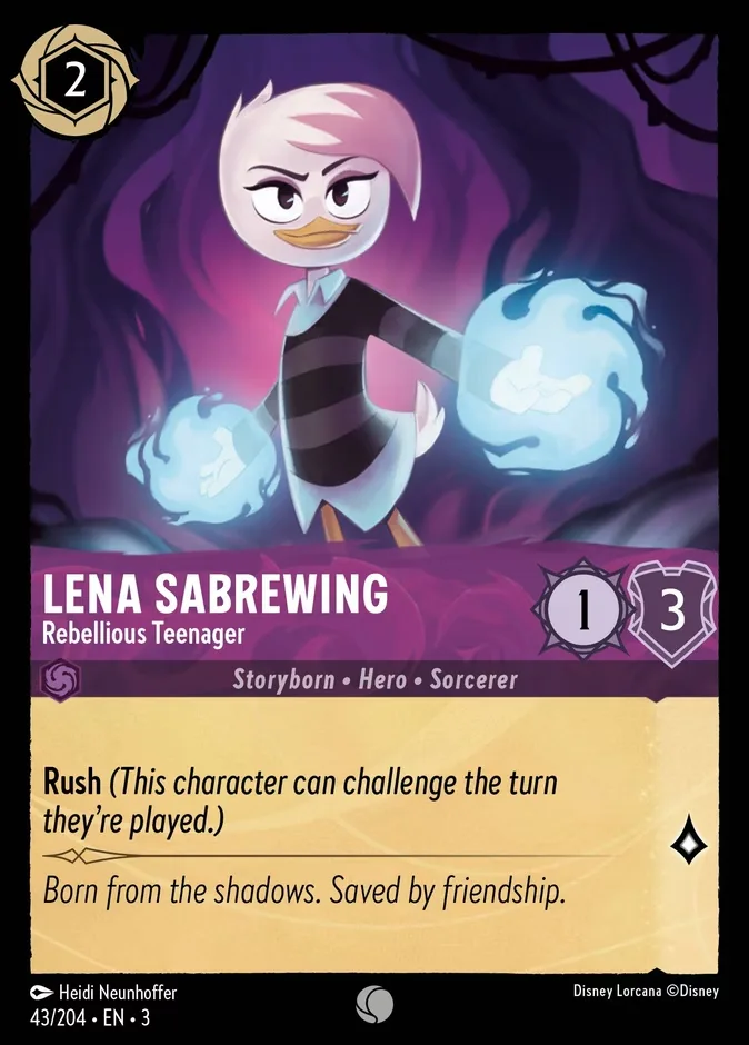 Lena Sabrewing #43 Into the Inklands Disney Lorcana card