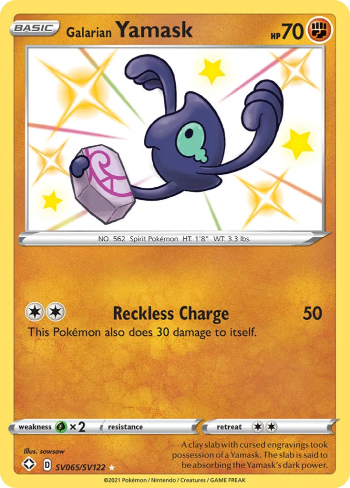 Galarian Yamask #SV065 Shining Fates Pokemon card