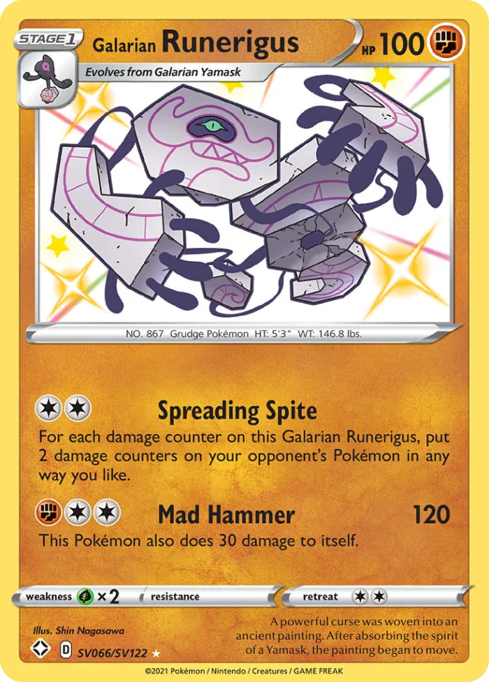 Galarian Runerigus #SV066 Shining Fates Pokemon card