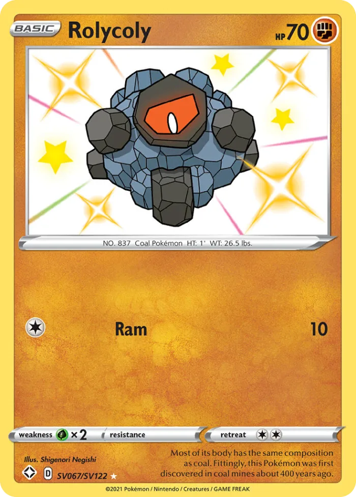 Rolycoly #SV067 Shining Fates Pokemon card