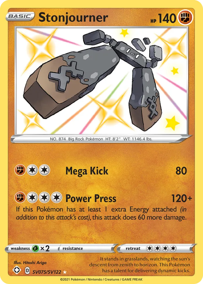 Stonjourner #SV075 Shining Fates Pokemon card