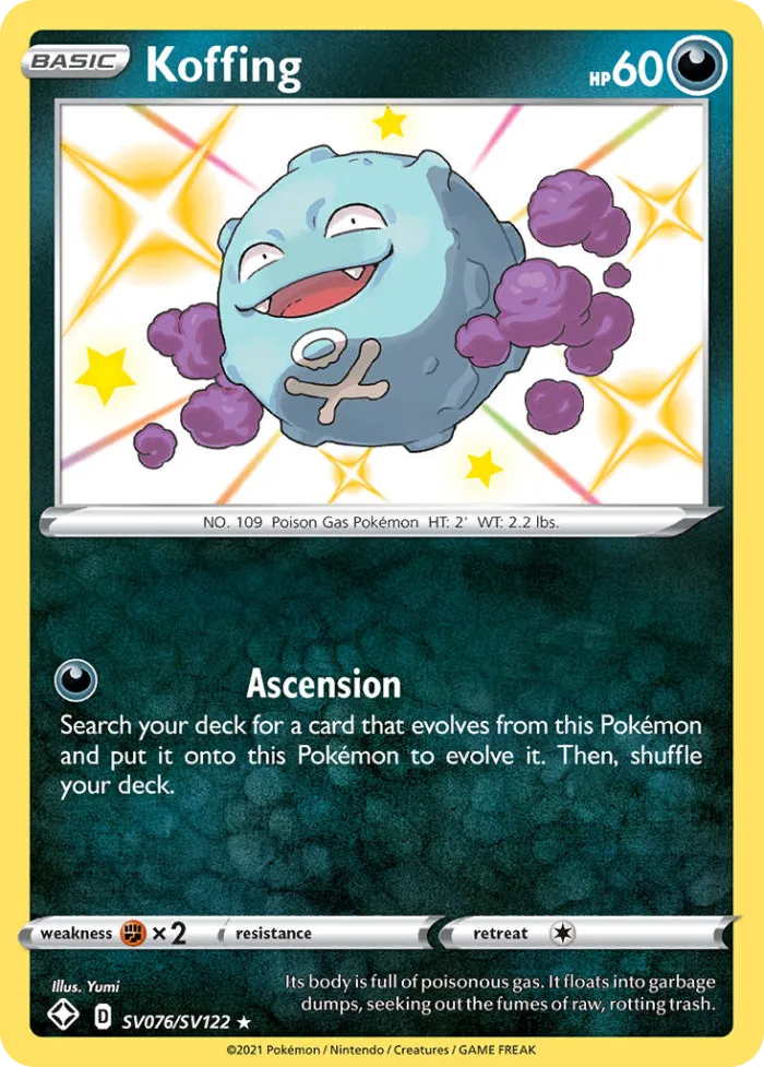 Koffing #SV076 Shining Fates Pokemon card