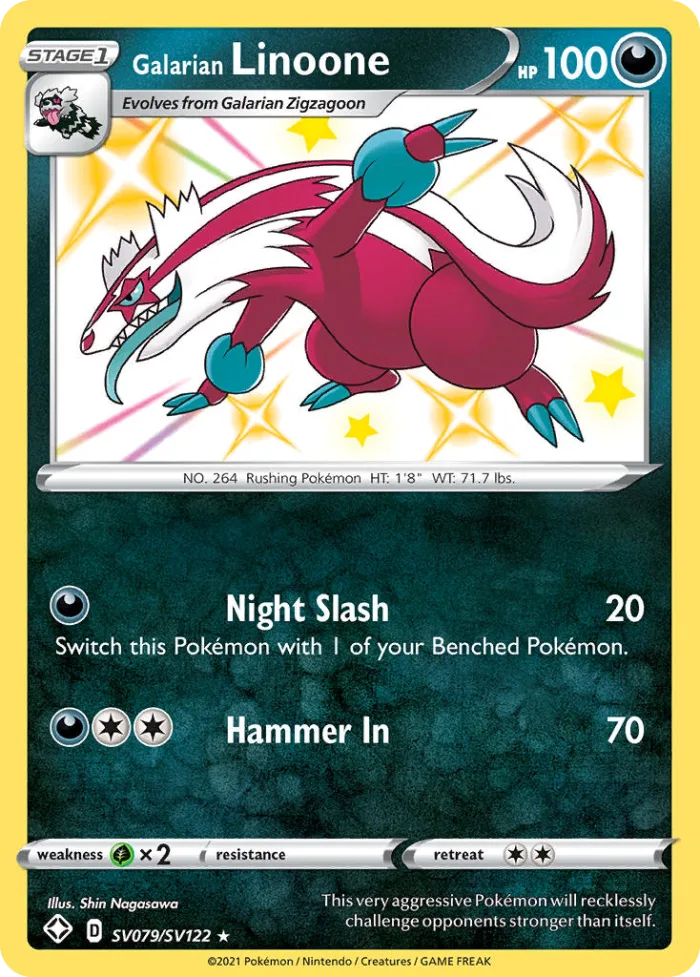 Galarian Linoone #SV079 Shining Fates Pokemon card