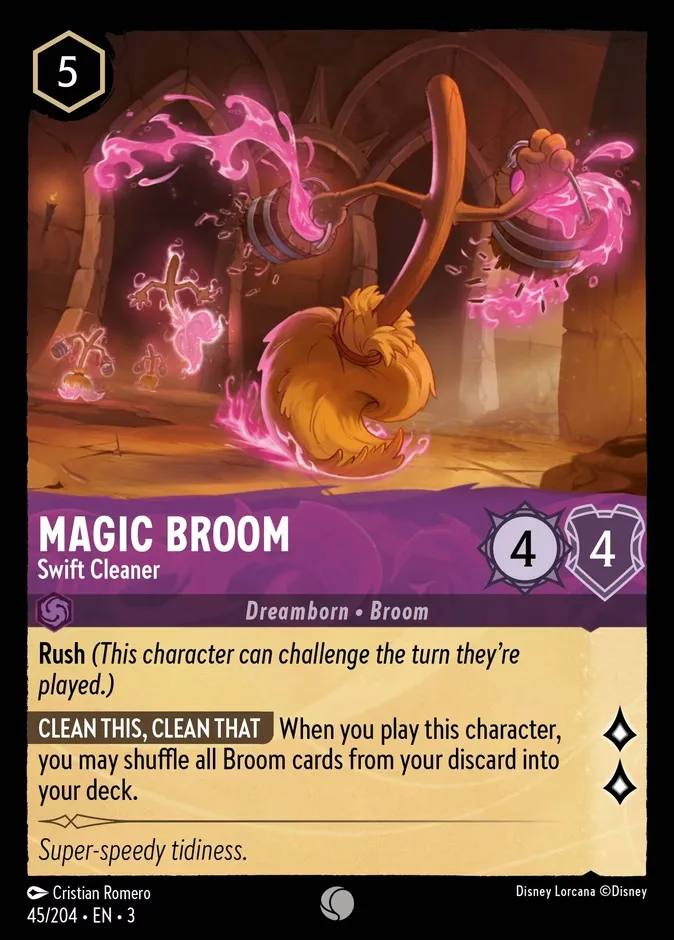 Magic Broom #45 Into the Inklands Disney Lorcana card