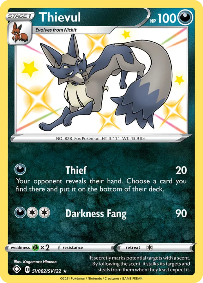 Thievul #SV082 Shining Fates Pokemon card