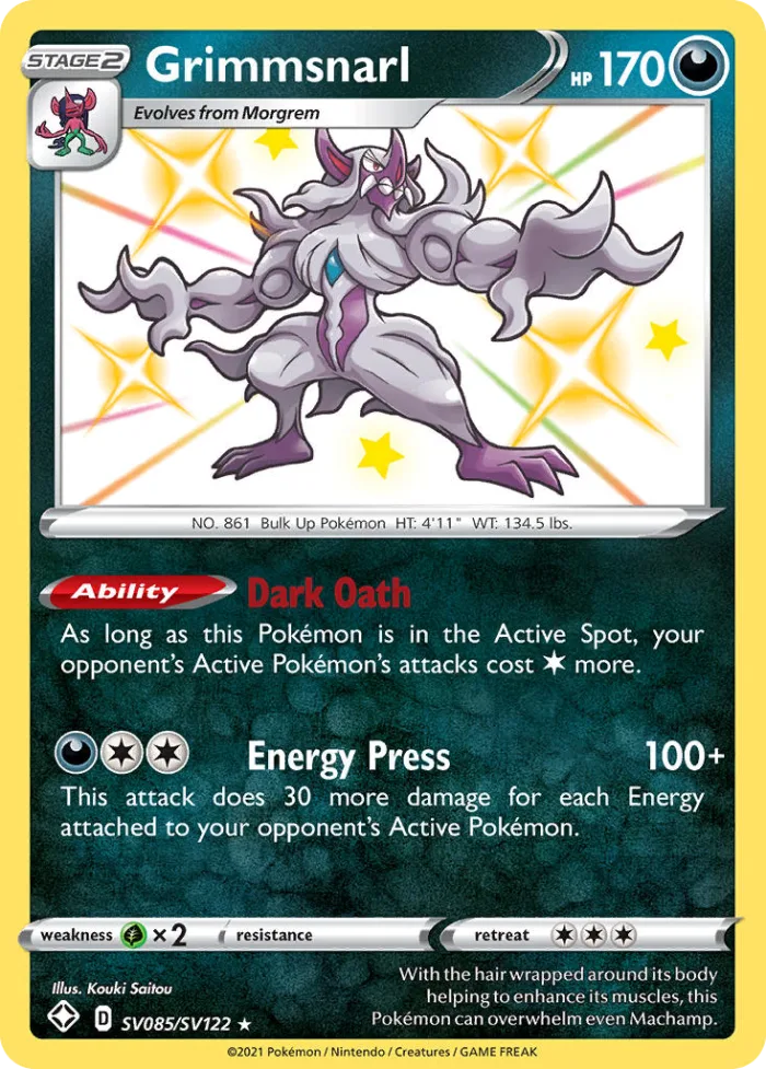 Grimmsnarl #SV085 Shining Fates Pokemon card