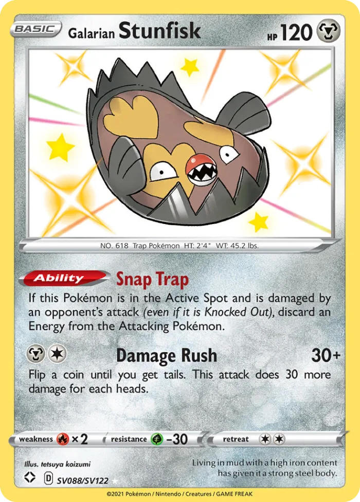 Galarian Stunfisk #SV088 Shining Fates Pokemon card
