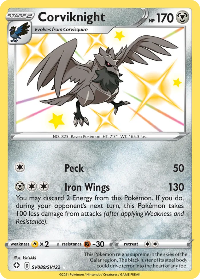 Corviknight #SV089 Shining Fates Pokemon card