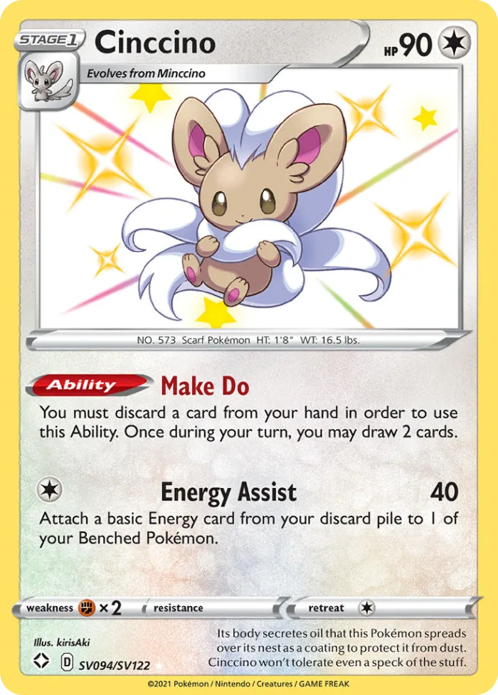 Cinccino #SV094 Shining Fates Pokemon card