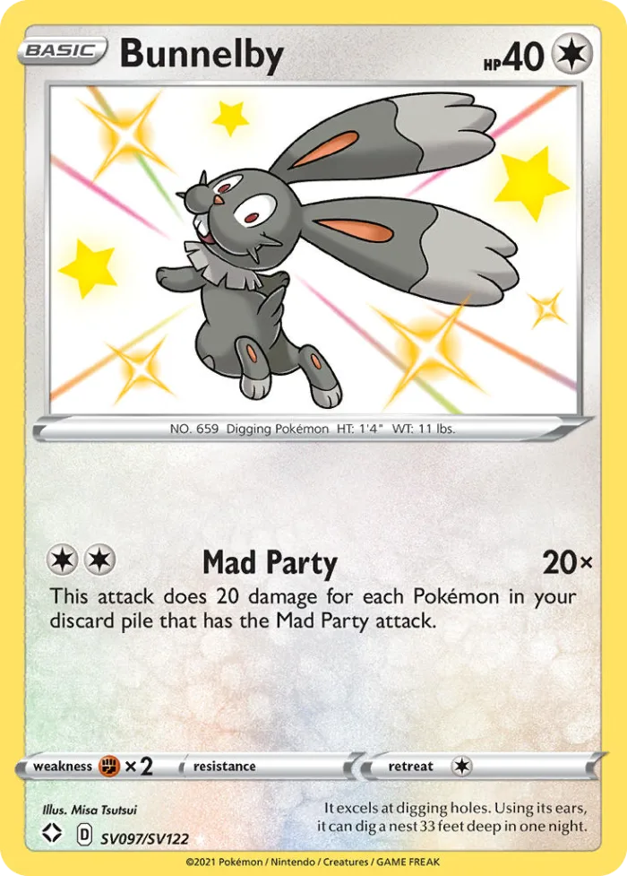 Bunnelby #SV097 Shining Fates Pokemon card