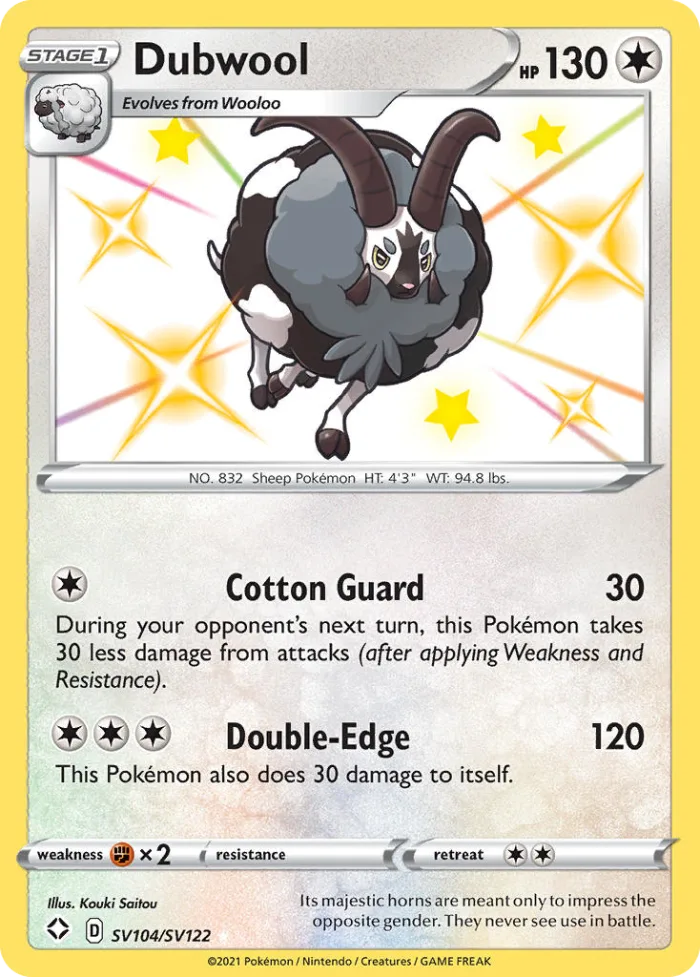Dubwool #SV104 Shining Fates Pokemon card