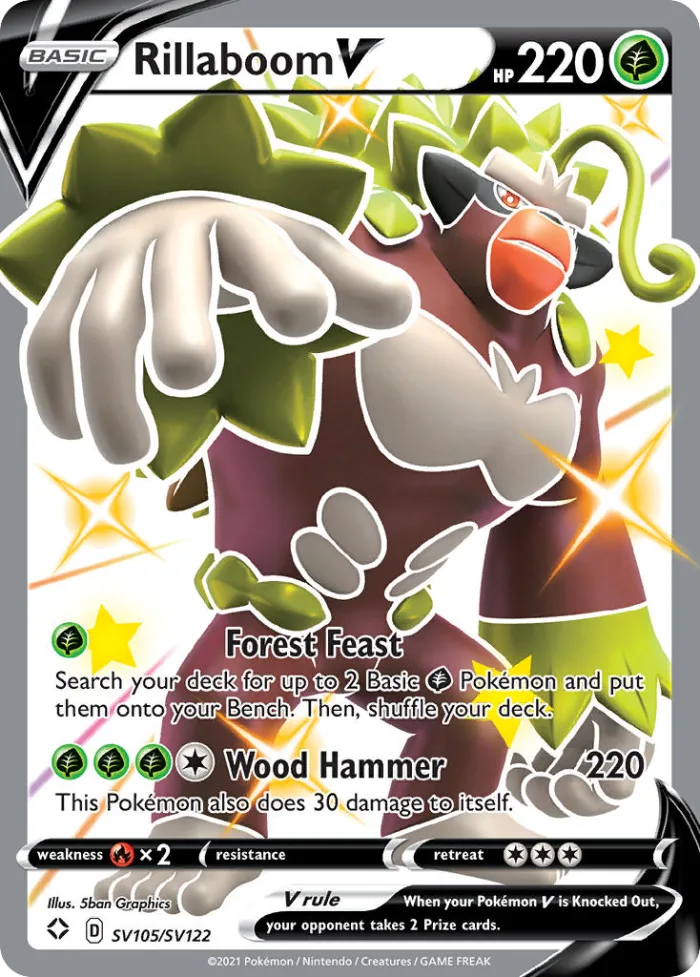 Rillaboom V #SV105 Shining Fates Pokemon card
