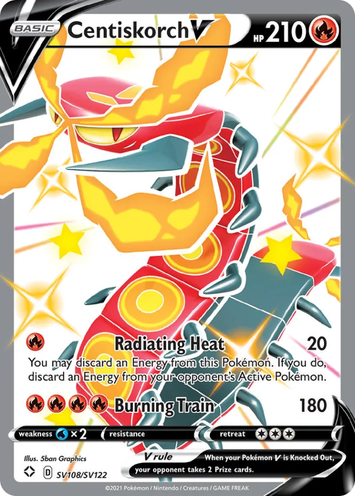 Centiskorch V #SV108 Shining Fates Pokemon card