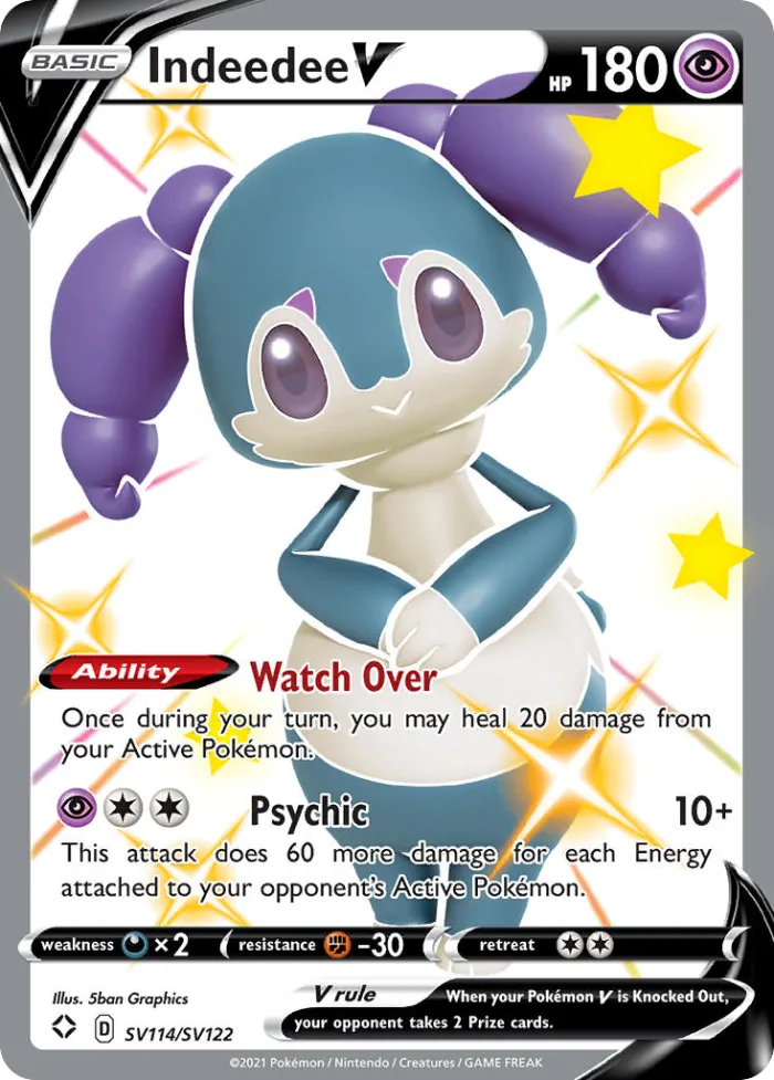Indeedee V #SV114 Shining Fates Pokemon card