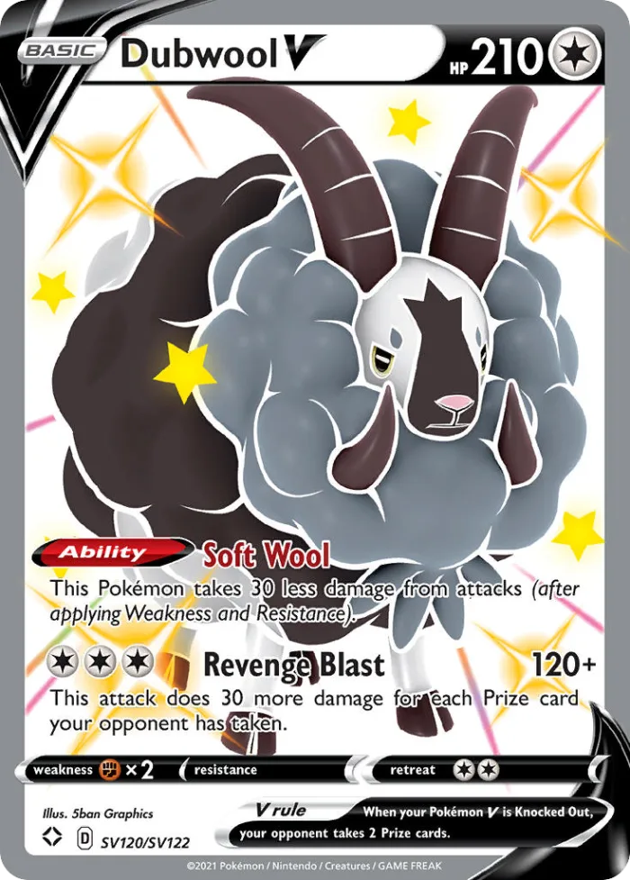 Dubwool V #SV120 Shining Fates Pokemon card