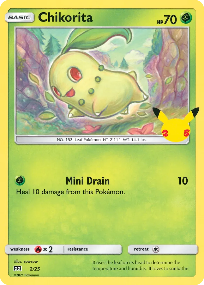 Chikorita #MCD25 2 McDonald's Collection 2021 Pokemon card
