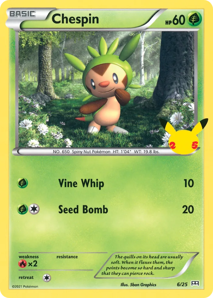 Chespin #6 McDonald's Collection 2021 Pokemon card