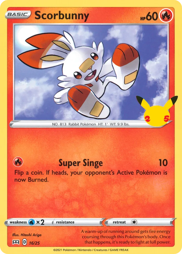 Scorbunny #16 McDonald's Collection 2021 Pokemon card