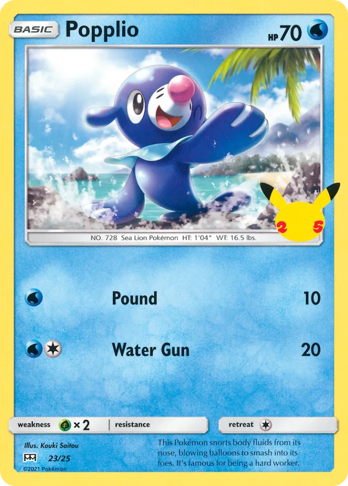Popplio #23 McDonald's Collection 2021 Pokemon card