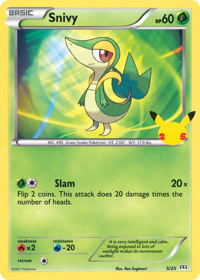 Snivy #5 McDonald's Collection 2021 Pokemon card