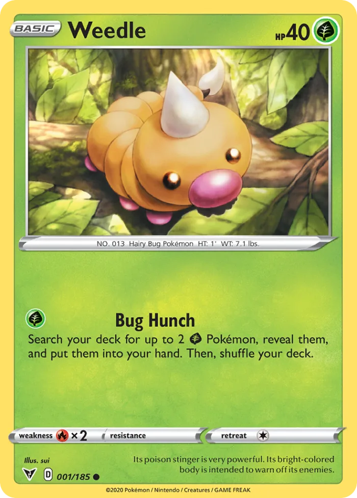 Weedle #1 Vivid Voltage Pokemon card