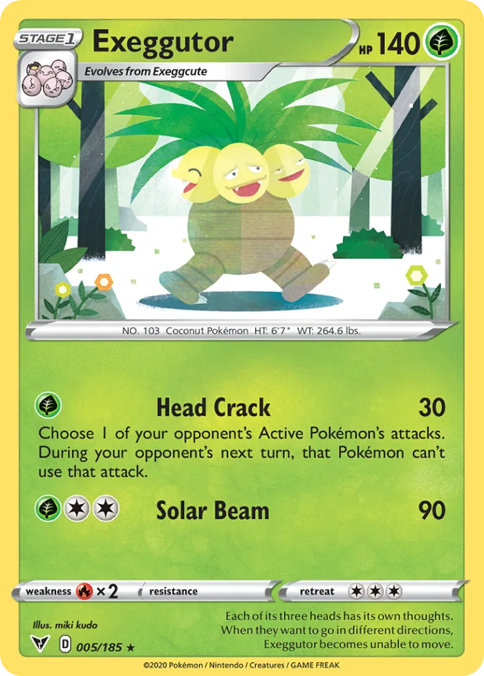 Exeggutor #5 Vivid Voltage Pokemon card