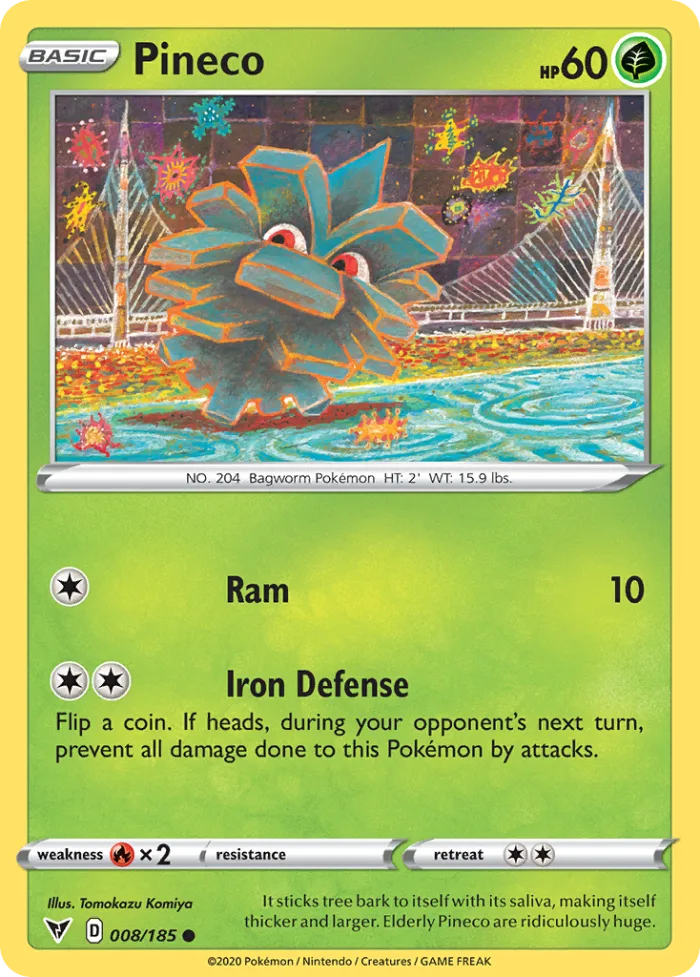 Pineco #8 Vivid Voltage Pokemon card