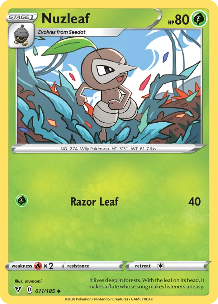 Nuzleaf #11 Vivid Voltage Pokemon card