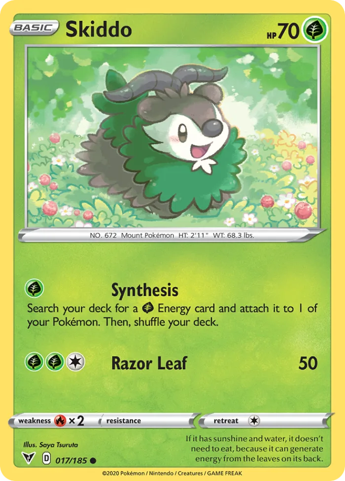 Skiddo #17 Vivid Voltage Pokemon card