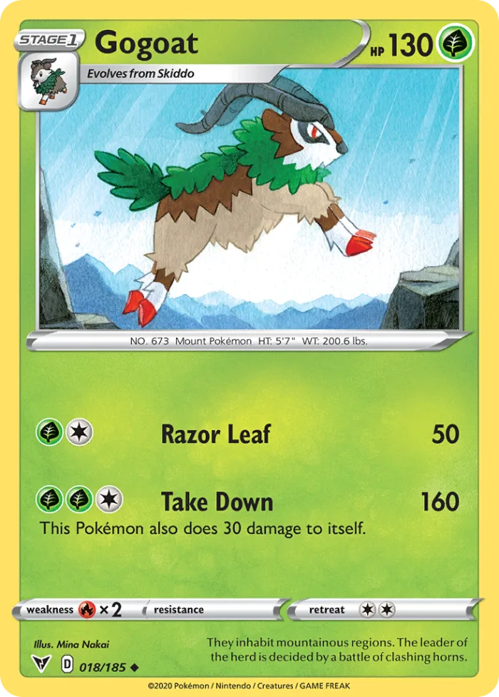 Gogoat #18 Vivid Voltage Pokemon card