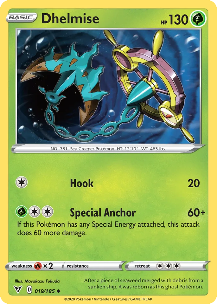 Dhelmise #19 Vivid Voltage Pokemon card