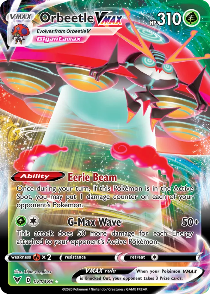 Orbeetle VMAX #21 Vivid Voltage Pokemon card