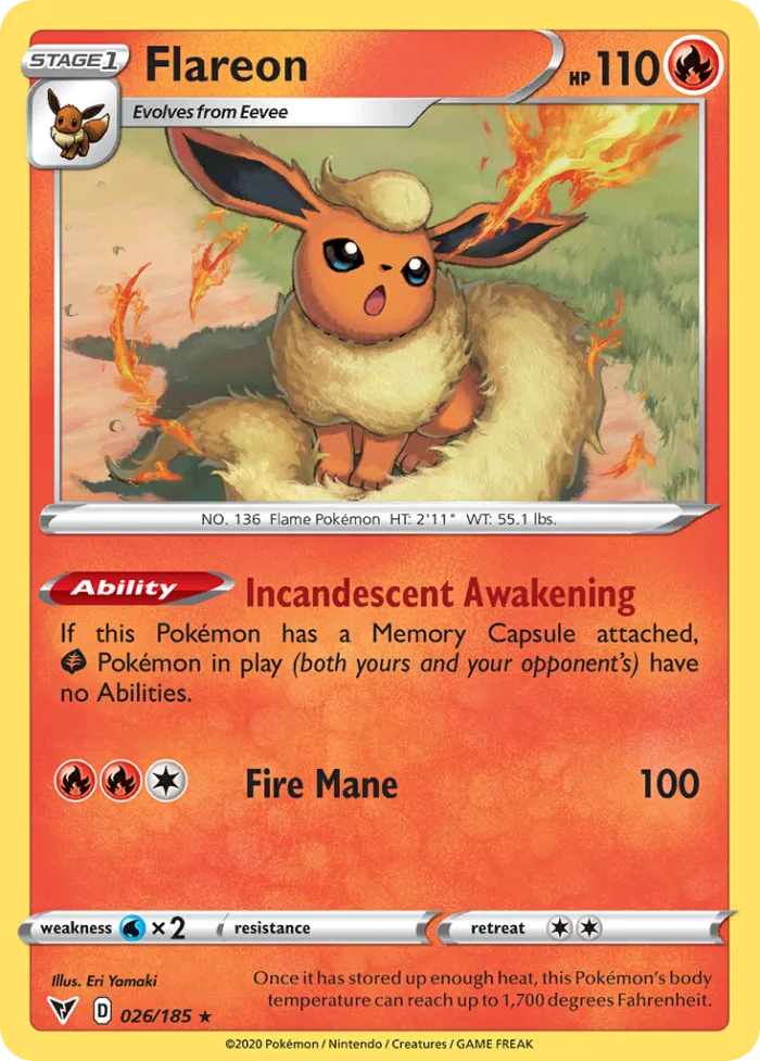 Flareon #26 Vivid Voltage Pokemon card