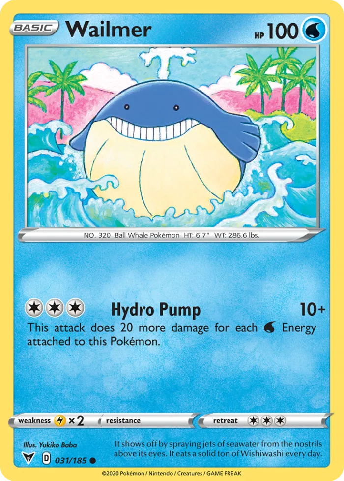 Wailmer #31 Vivid Voltage Pokemon card