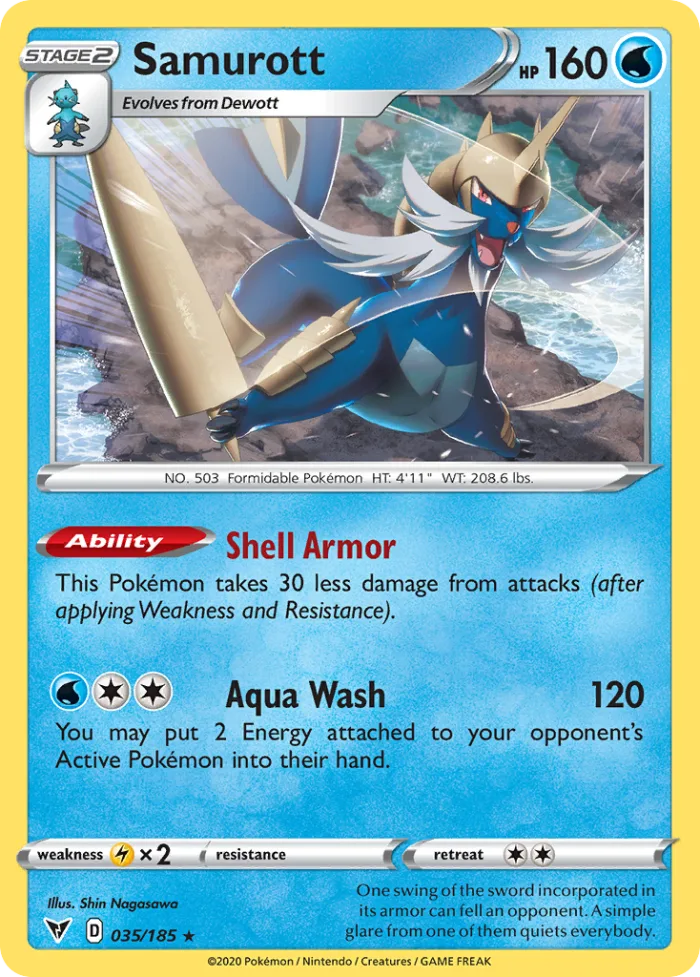 Samurott #35 Vivid Voltage Pokemon card