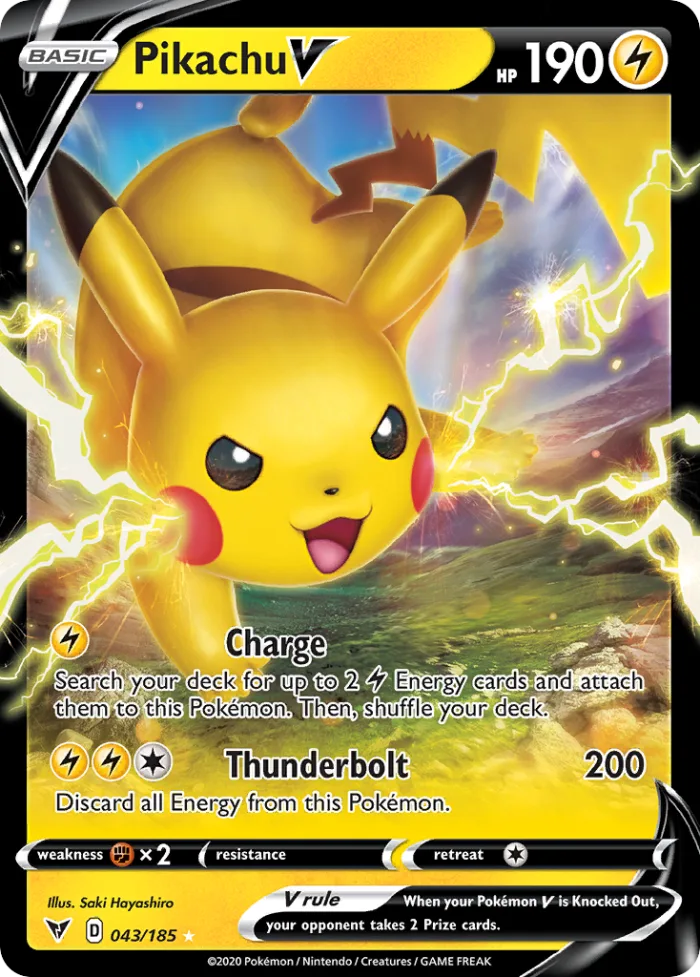 Pikachu V #43 Vivid Voltage Pokemon card