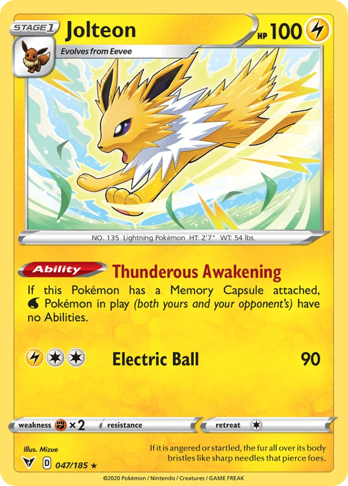 Jolteon #47 Vivid Voltage Pokemon card